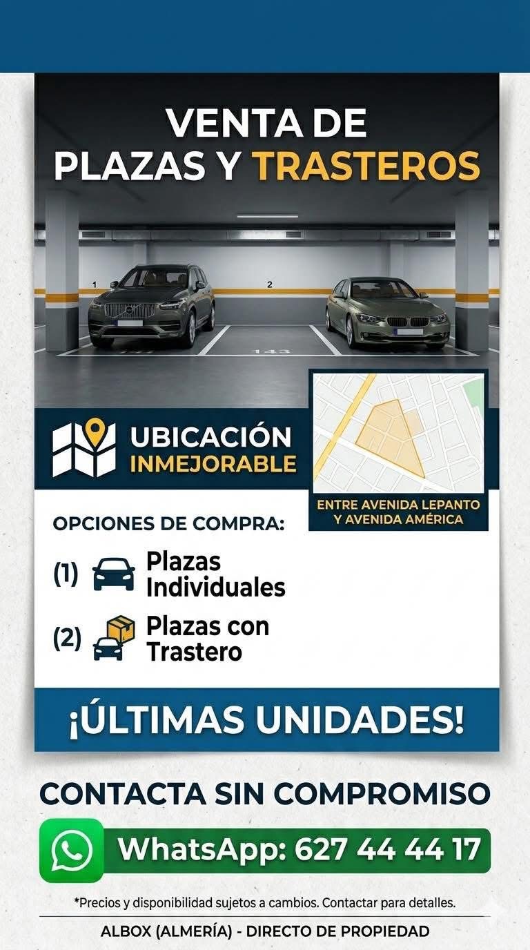 Se venden plazas de garaje y trasteros en zona céntrica de Albox (Almería) 2